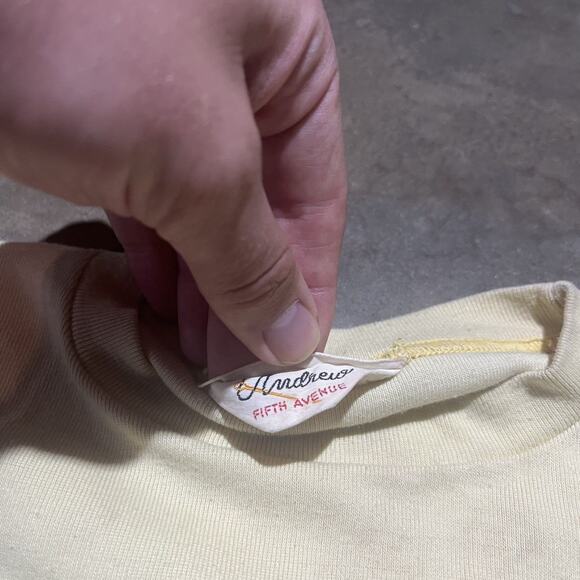 Vintage 60s Andrew Fifth Avenue Yellow Blank T-Shirt - Picture 3 of 3